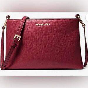 Michael Kors Deep Red Leather Crossbody Bag